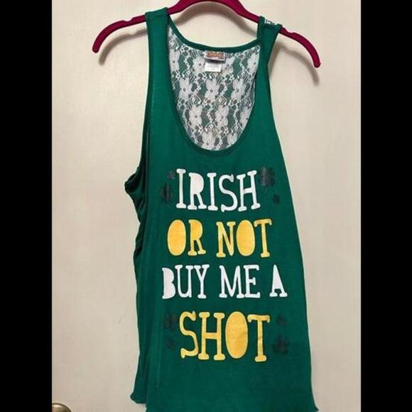 Raise a Glass 'Irish or Not, Buy Me a Shot' Tank Top-Cheers to Fun & Festivities - Picture 1 of 3